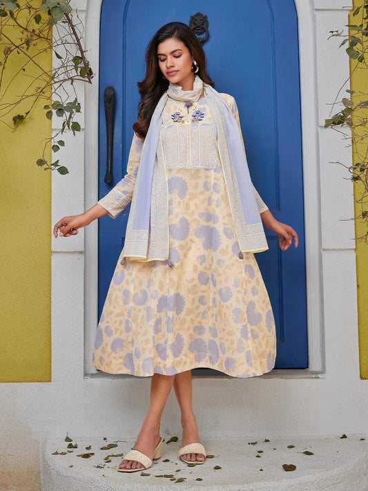 Pink Jacquard Anarkali Set (Copy) (Copy)